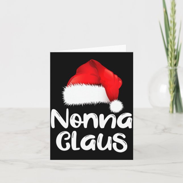 Nonna Claus Christmas Family Matching Santa Hat Pa Card (Front)