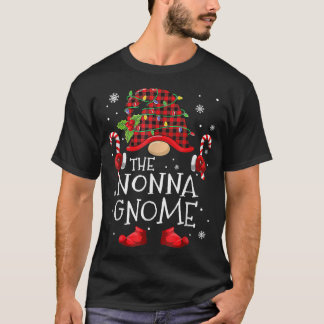 Nonna Gnome Buffalo Plaid Matching Family Christma T-Shirt