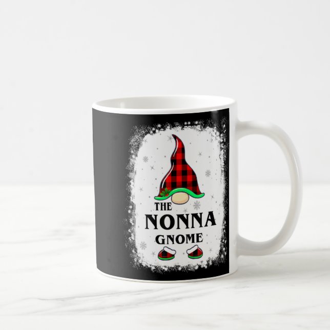 Nonna Gnome Buffalo Plaid Matching Family Xmas Paj Coffee Mug (Right)