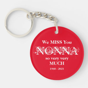 Nonna In Loving Memory Family Names Remembrance Key Ring