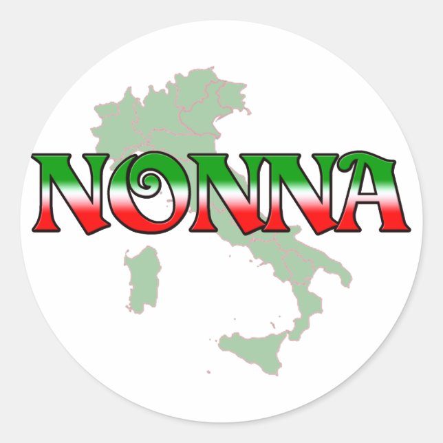 Nonna (Italian Grandmother) Classic Round Sticker (Front)