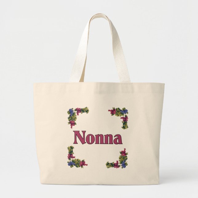 Nonna (Italian Grandmother) Large Tote Bag (Front)