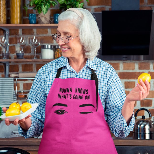 Nonna Knows What’s Going On Wink    Apron (Creator Uploaded)