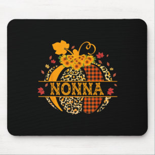 Nonna Leopard Floral Pumpkin Fall Autumn Thanksgiv Mouse Pad