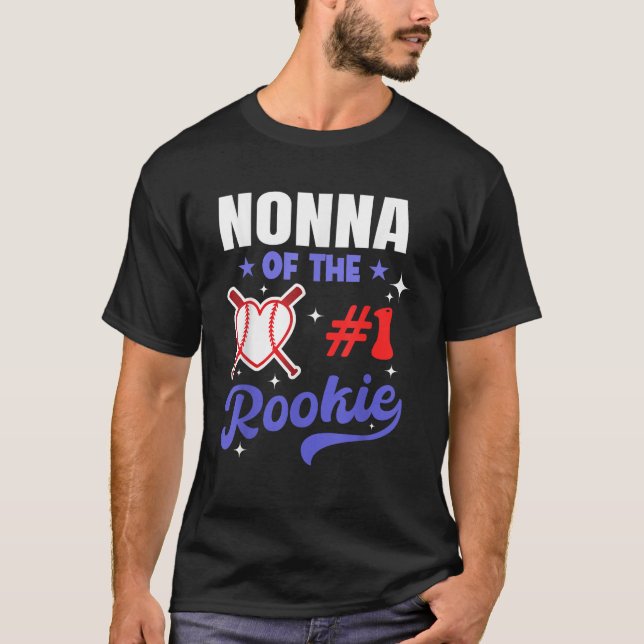 Nonna Of Rookie 1st Baseball Birthday Party Theme  T-Shirt (Front)