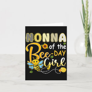 Nonna Of The Bee-Day Girl Funny Bee Birthday Party Card