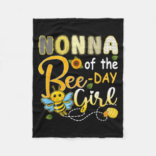 Nonna Of The Bee-Day Girl Funny Bee Birthday Party Fleece Blanket