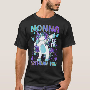 Nonna of the Birthday Party Boy Dabbing Unicorn 1 T-Shirt