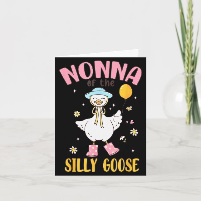 Nonna Of The Silly Goose First Birthday Family Mat Card (Front)