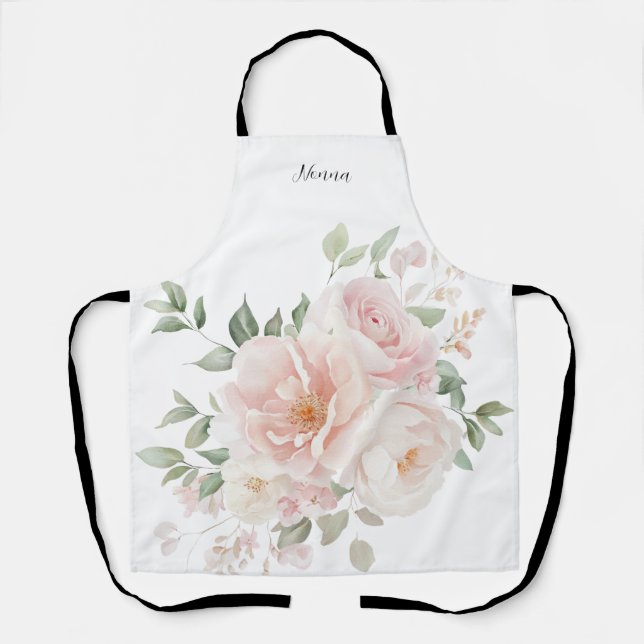 Nonna Pink Floral  Apron (Front)