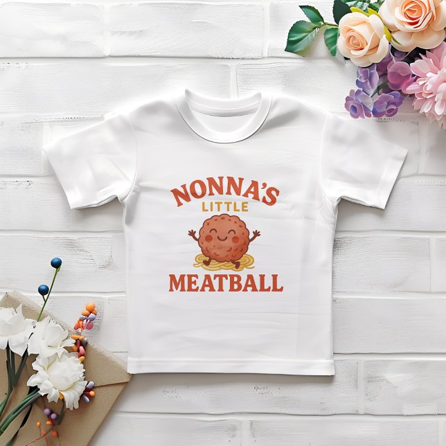 Nonna’s Little Meatball | Cute Italian  American Baby T-Shirt (Creator Uploaded)