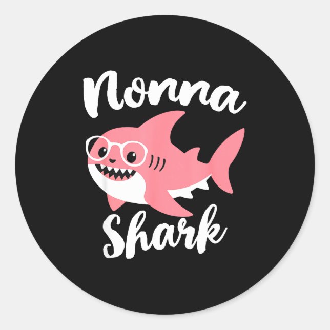 Nonna Shark Mother's Day Grandma Funny  Classic Round Sticker (Front)