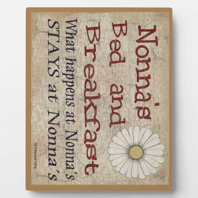 Nonna's Bed and Breakfast What Happens At Plaque (Front)