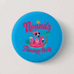 Nonnas Flamingo Party Cute Grandma Summer Vacation 6 Cm Round Badge
