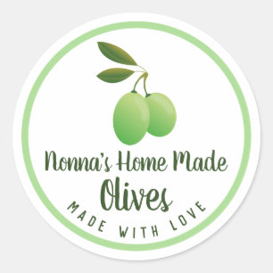 Nonna's Homemade Pickled Olive Preserves Classic Round Sticker