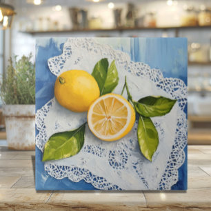 Nonna's Italian Lace & Lemons Ceramic Tile