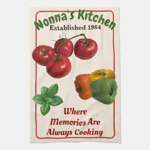 "Nonna's Kitchen" Off-White Dish Towel