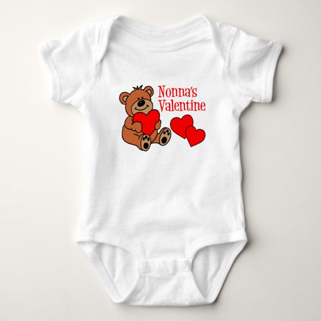 Nonna's Valentine Baby Bodysuit (Front)