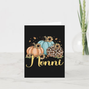 Nonni Leopard Pumpkin Women Thanksgiving Fall Card
