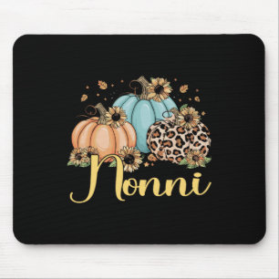 Nonni Leopard Pumpkin Women Thanksgiving Fall Mouse Pad