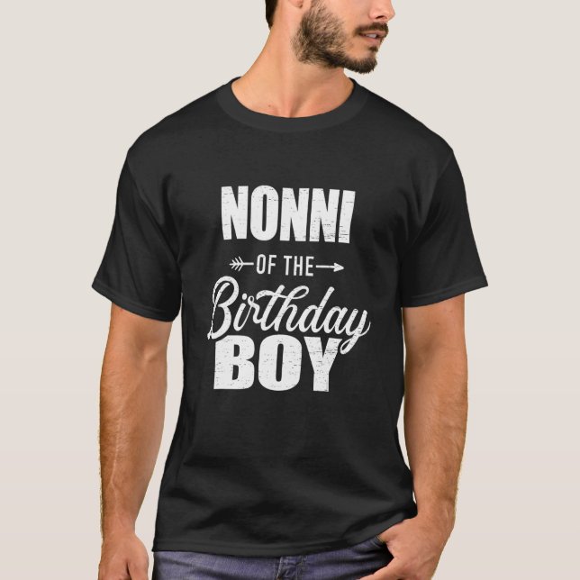 Nonni Of The Birthday Boy Matching Family T-Shirt (Front)