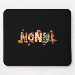 Nonni Turkey Retro Fall Autumn Leopard Thanksgivin Mouse Pad