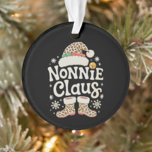 Nonnie Claus Leopard Christmas Matching Family Ornament