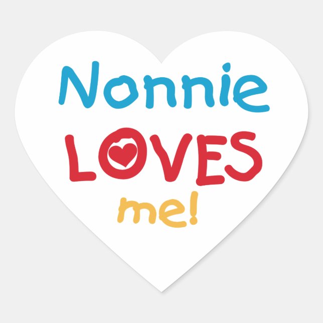Nonnie Loves Me Tshirts and Gifts Heart Sticker (Front)