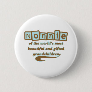 Nonnie of Gifted Grandchildren 6 Cm Round Badge