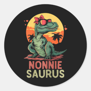 Nonniesaurus Dino Dinosaur Nonnie-saurus T-rex Fun Classic Round Sticker