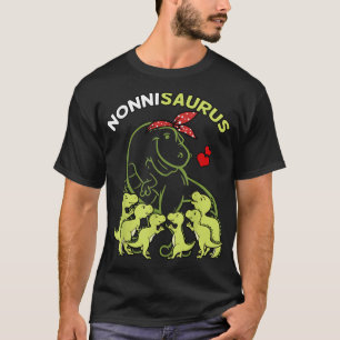 Nonnisaurus Nonni 6 Kids Dinosaur Mother's Day T-Shirt