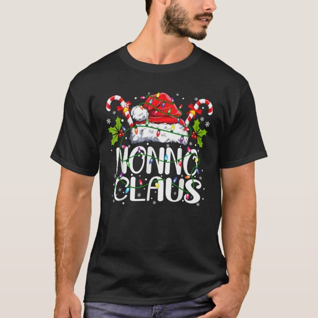 Nonno Claus Christmas Lights Pajama Family Matchin T-Shirt (Front)