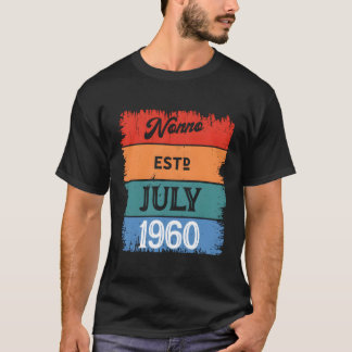 Nonno Est July 1960 Proud Grandpa Best Dad Legend T-Shirt