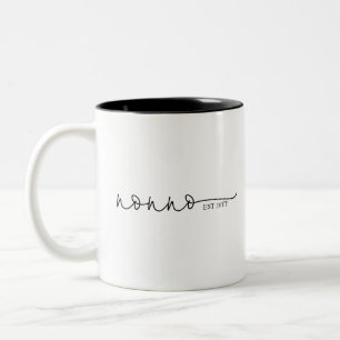 Nonno Established   Grandma Gift Two-Tone Coffee Mug