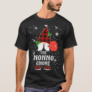 Nonno Gnome Buffalo Plaid Matching Family Christma T-Shirt