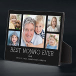 Nonno Grandfather Grandchildren Photo Collage Plaque<br><div class="desc">Simple and clean design lets your family photos shine on this Best Nonno Ever plaque. A large photograph in the centre with two smaller photos on either side let you insert your own photos easily. Best Nonno Ever is written below in a modern font. Two lines below let you complete...</div>