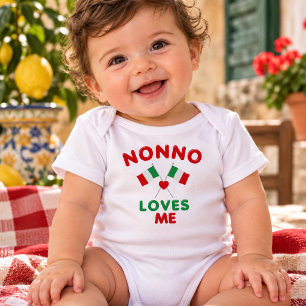 Nonno Loves Me Italian Baby Bodysuit