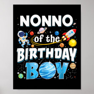 Nonno Of The Birthday Boy Astronaut Family Space P Poster