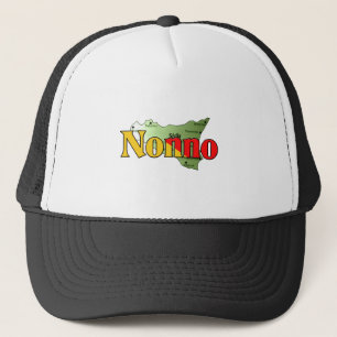 Nonno with Map of Sicily Trucker Hat