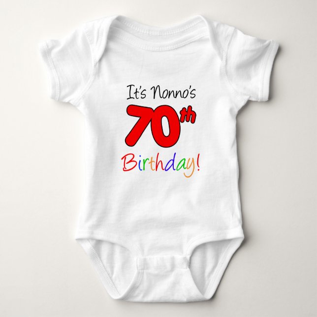 Nonno's 70th Birthday Baby Bodysuit (Front)