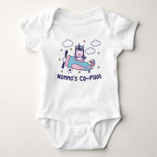 Nonno's Co-Pilot - Unicorn Aeroplane Baby Bodysuit