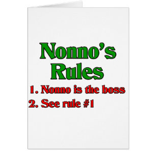Nonno's (Italian Grandfather) Rules
