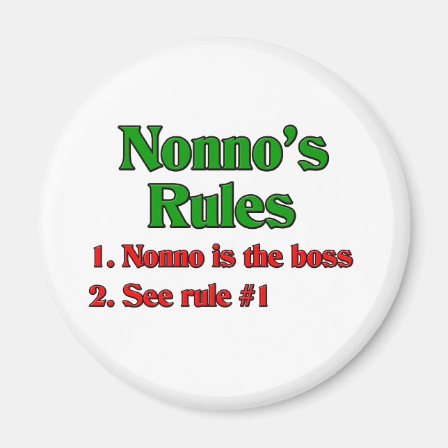 Nonno's (Italian Grandfather) Rules Magnet (Front)