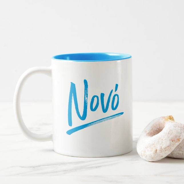 Nono Greek Godfather blue Two-Tone Coffee Mug (With Donut)