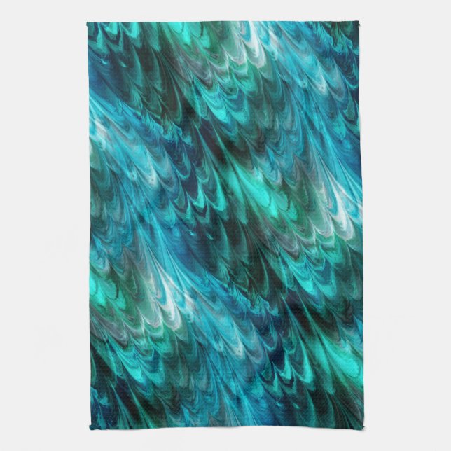 nonpareil kelpie teal : tea towel (Vertical)