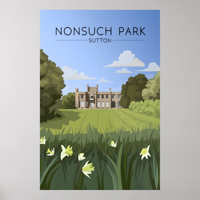 Nonsuch Park Sutton Travel Poster (Front)