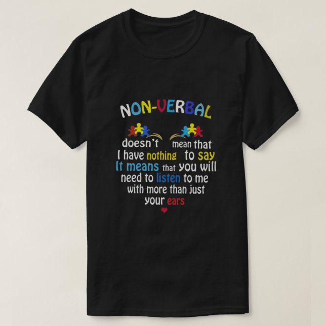 NONVERBAL AUTISM T-Shirt (Design Front)