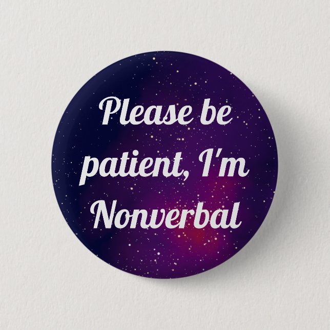 Nonverbal Customizable Galaxy Identity 6 Cm Round Badge (Front)