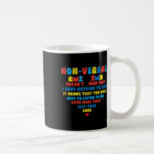 Nonverbyl Heart Puzzle Listen Autism Awareness Kid Coffee Mug