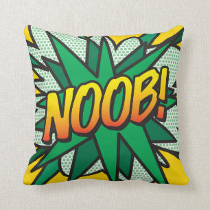NOOB Funny Cool Modern Comic Book Pop Art Cushion